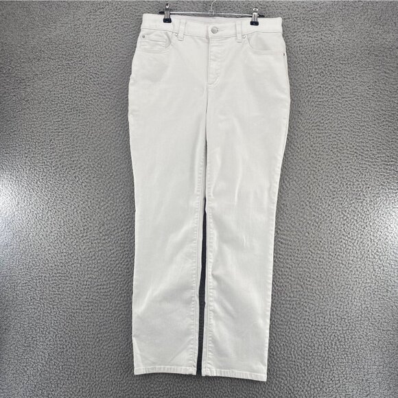 Chicos Jeans Womens 0 US 4 Short White Fabulously Slimming Stretch Skinny Casual - Picture 1 of 12